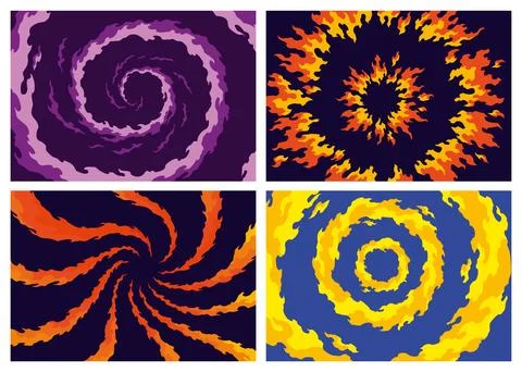 Comic book flames backgrounds. Cartoon explosion element. Boom cloud and flame Stock Illustration