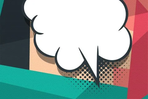 Comic book geometric pop art speech bubble Stock Illustration