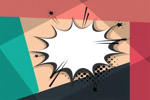 Comic book geometric pop art speech bubble Stock Illustration