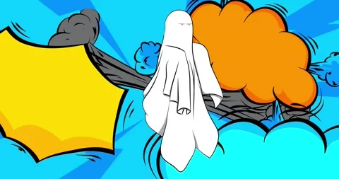 Comic book ghost animation Stock Footage 289348706