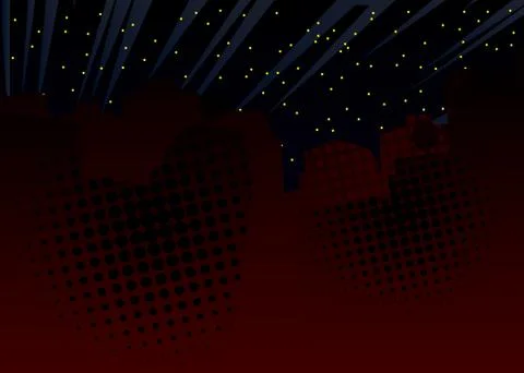 Comic book, Graphic novel Style Cartoon Night in the City with tall buildings Illustrazione stock
