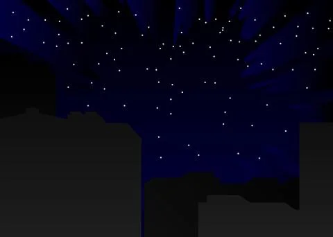 Comic book, Graphic novel Style Cartoon Night in the City with tall buildings Stock Illustration