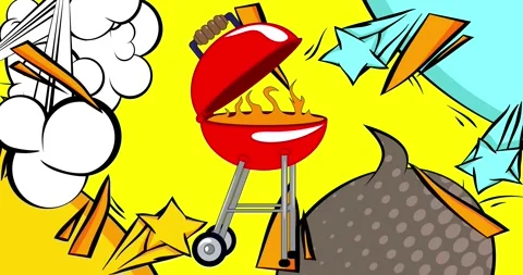 Comic Book Grill animation Stock Footage 313672638