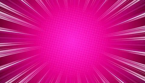 Comic book halftone effect template with radial background. vector illustra.. Stock Illustration