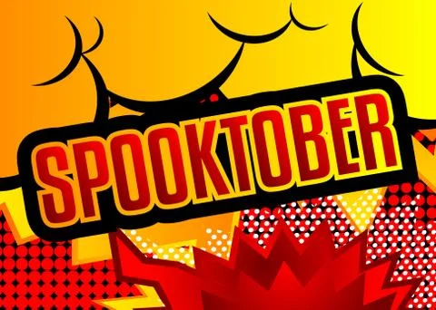 Comic book Halloween holiday presentation template. Vector graphic for celebr 库存插图