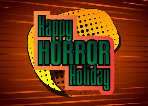 Comic book Halloween holiday presentation template. Vector graphic for celebr Stock Illustration