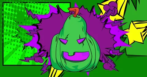 Comic Book Jack O' Lantern animation Vídeos de archivo 287267064
