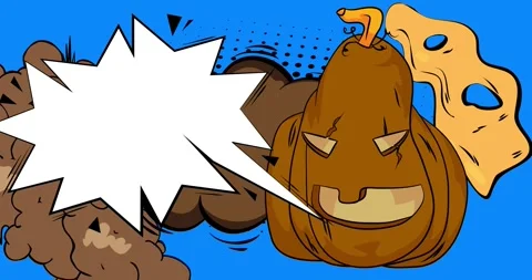 Comic Book Jack O' Lantern with speech bubble animation Vídeos de archivo 287797835