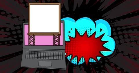 Comic Book laptop with Billboard Stock Footage 316274724