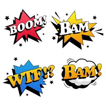 Comic book lettering collection on white background - Vector Illustrazione stock