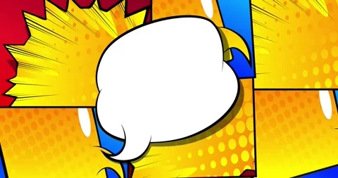 Comic Book Page Animation with white Speech Bubble Stock Footage 167528675