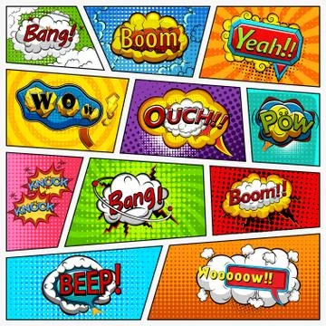 Comic book page background divided by lines Stock Illustration