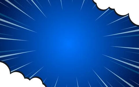 Comic book page background with halftone effect and clouds. Vector illustrati Illustrazione stock