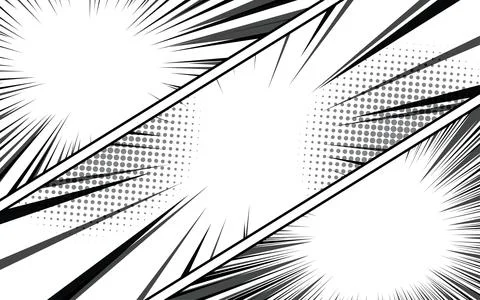 Comic book page background with radial effect. Black and white vector retro.. Stock Illustration
