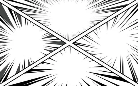Comic book page background with radial effect. Black and white vector retro.. 스톡 일러스트