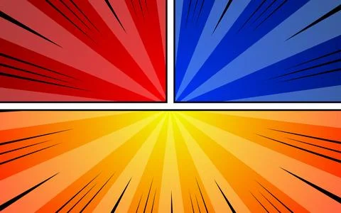 Comic book page background with radial effect, halftone, in pop art style. .. Stock Illustration