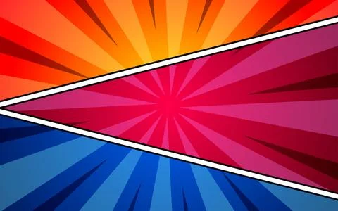 Comic book page background with radial effect, halftone, in pop art style. .. Stock Illustration