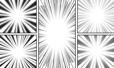 Comic book page background with radial, halftone and ray effects in pop art.. Stock Illustration