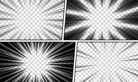 Comic book page background template. Radial background with halftone effect.. Illustrazione stock