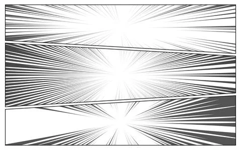 Comic book page background template. Radial rays background with halftone e.. Stock Illustration
