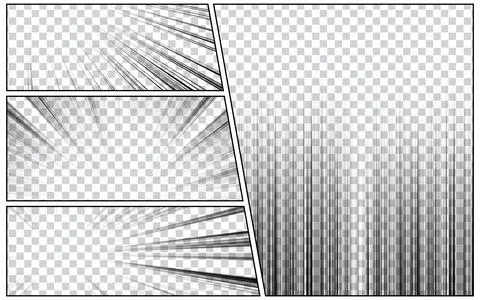 Comic book page background template. Radial rays background with halftone e.. Stock Illustration