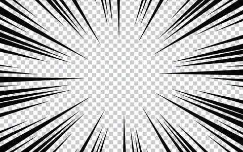 Comic book page with black lines isolated on transparent background. Templa.. Stock Illustration