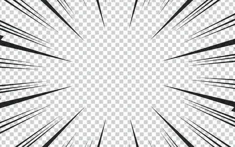 Comic book page with black lines isolated on transparent background Stock Illustration