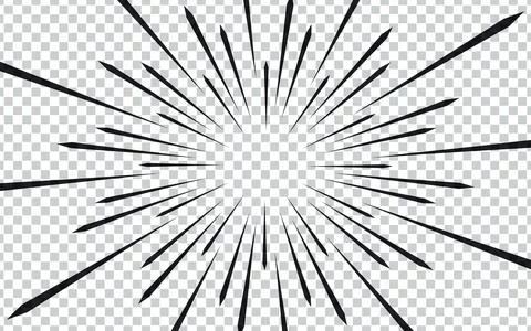Comic book page with black lines isolated on transparent background. Templa.. Illustrazione stock