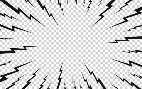 Comic book page with black lines isolated on transparent background. Stock Illustration