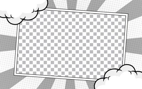 Comic book page with black lines isolated on transparent background. Vector.. 스톡 일러스트