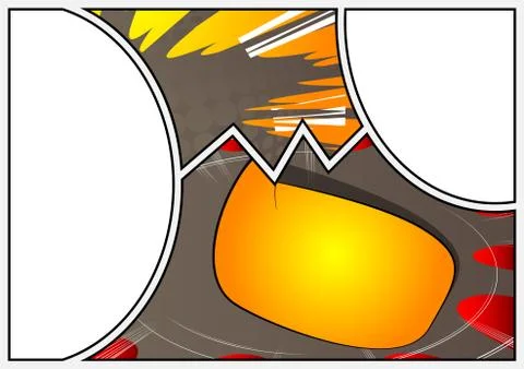 Comic book page with colorful elements and blank space. Cartoon design colore 스톡 일러스트