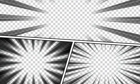 Comic book page concept with radial circle halftone lines effect. Vector il.. Illustrazione stock