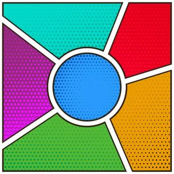 Comic book page empty template background with halftone Stock Illustration