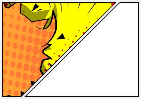 Comic book page illustration with half page colored comic graphic elements. C イラスト素材