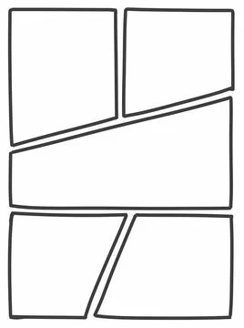 Comic book page layout empty angled catchy Stock Illustration