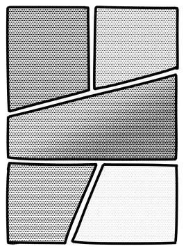 Comic book page layout empty angled dithered Illustrazione stock