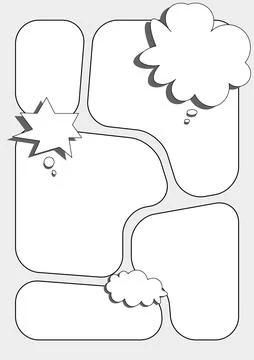 Comic Book Page Layout Template with Speech Bubbles Иллюстрация