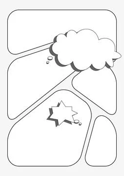Comic Book Page Layout Template with Speech Bubbles Иллюстрация