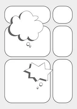 Comic Book Page Layout Template in gray background Stock Illustration