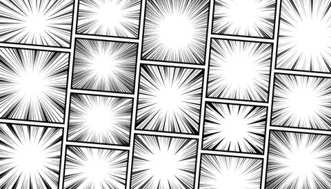 Comic book page panel black and white background Stock Illustration