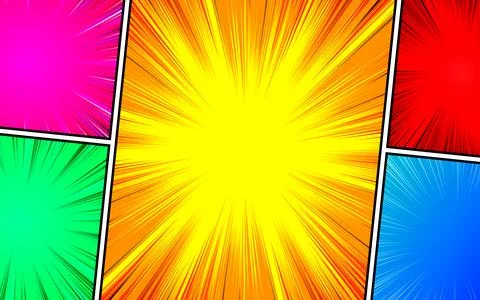 Comic book page panel colorful background. vector illustration Stock Illustration
