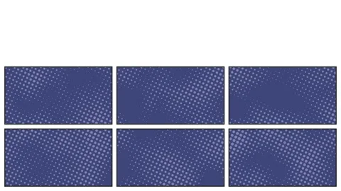 Comic book page template animation with blue panels. Simple retro motion graphic Stock Footage 146752983