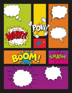 Comic book page template Stock Illustration