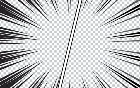 Comic book page template with radial effect isolated on transparent backgroun Stock Illustration