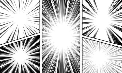 Comic book page template with radial and halftone rays effects in pop art s.. Stock Illustration