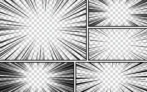 Comic book page template with radial and ray halftone effects in pop art st.. Stock Illustration
