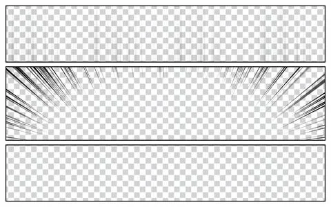 Comic Book Page Template with Radial Halftone Effects and Rays in Pop Art S.. Stock Illustration
