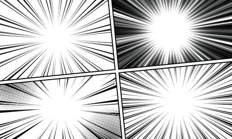 Comic book page vector template with halftone background Stock Illustration