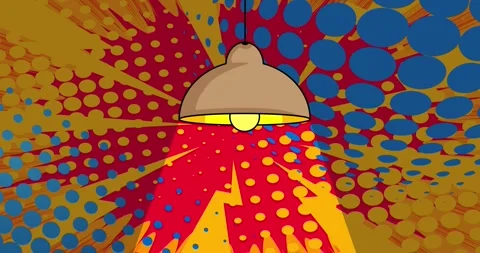 Comic book pendant electric lamp animation Stock Footage 266864520