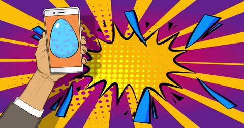 Comic Book phone with Easter Egg video Stock Footage 304190991
